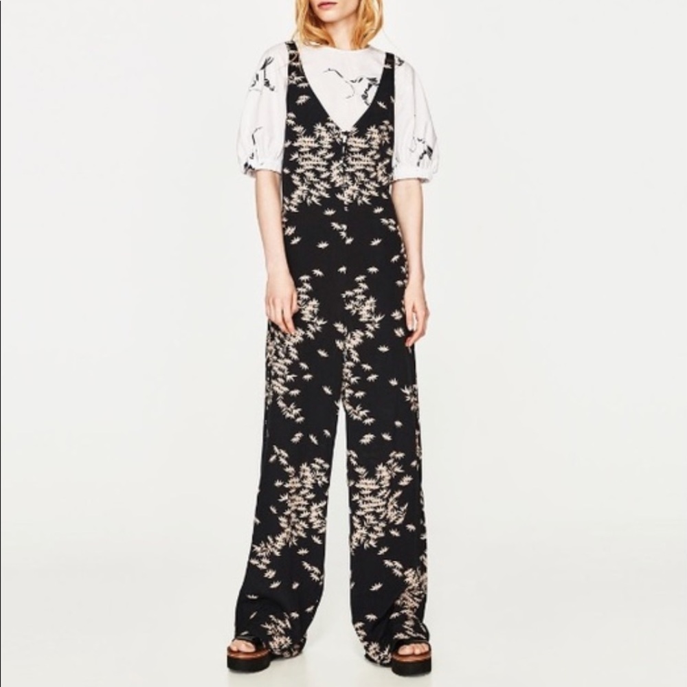ZARA Floral Leaf Jumpsuit | MEDIUM